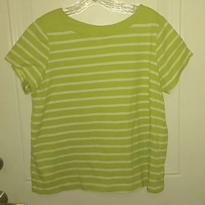 lime striped knit top